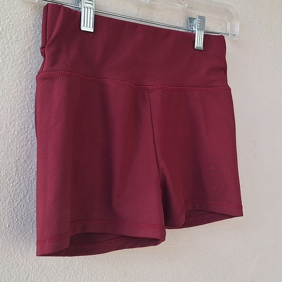 Women's Ruched Butt Lifting Workout Shorts Wine red Size S - Picture 4 of 7